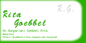 rita goebbel business card